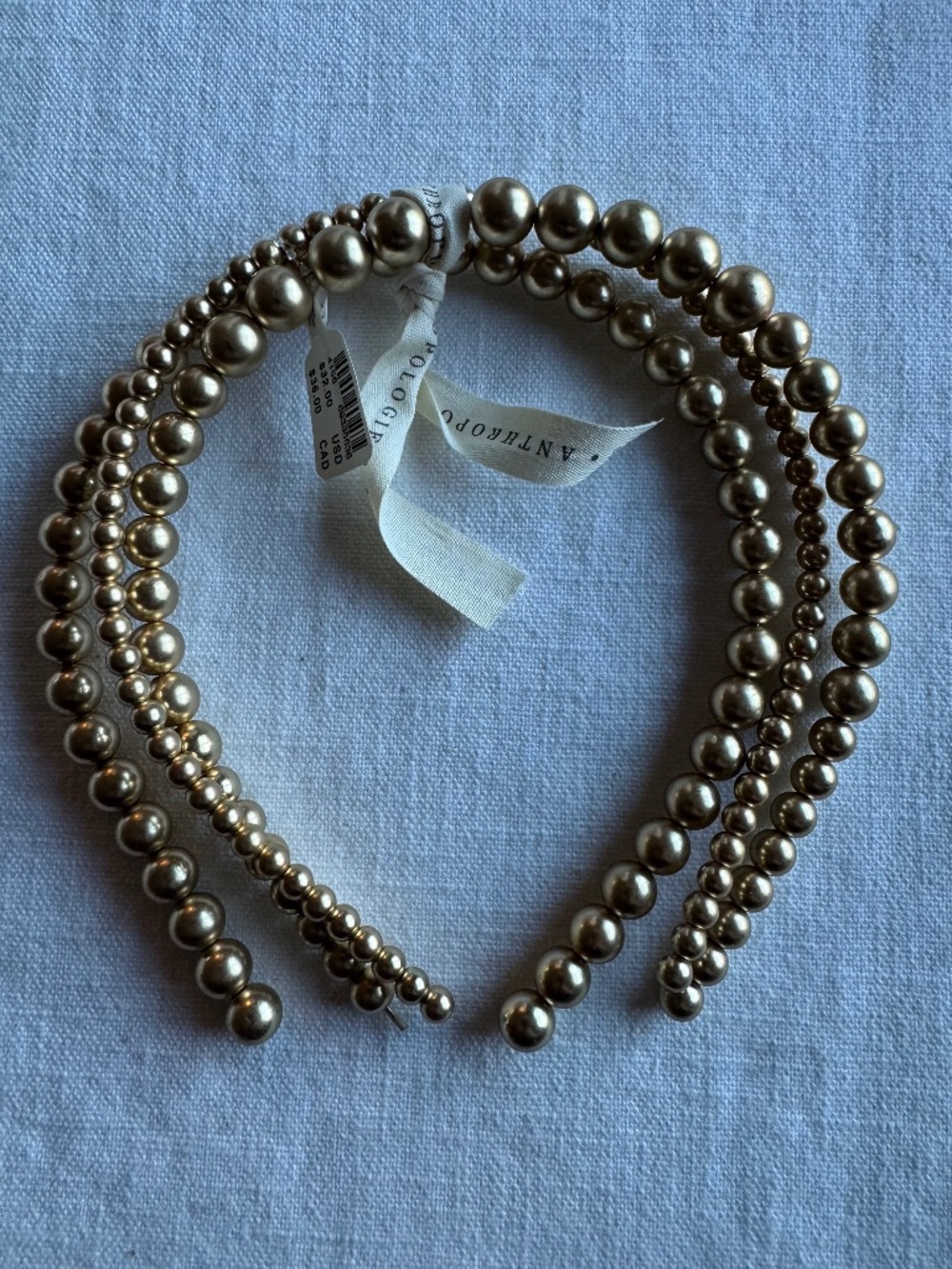 Anthropologie Gold Beads Headband Set of 3-NWT